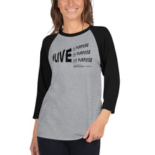 Load image into Gallery viewer, BootLife Clothing Purpose Driven 3/4 sleeve raglan shirt